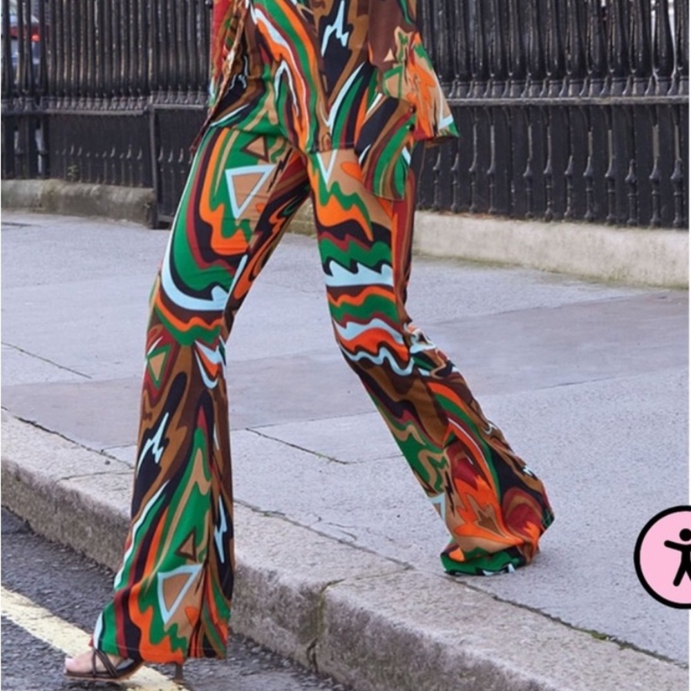 NWOT Abstract Color Pants - Picture 3 of 5